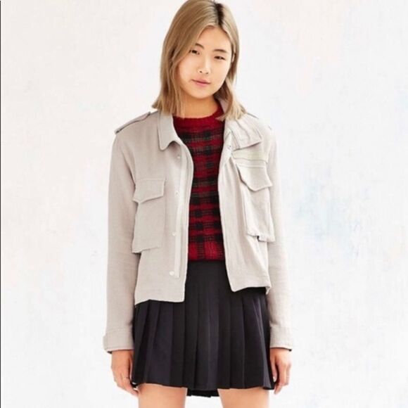 Unif X URBAN OUTFITTERS Taupe Short Utility Cotton Jacket (Small) - Picture 1 of 10